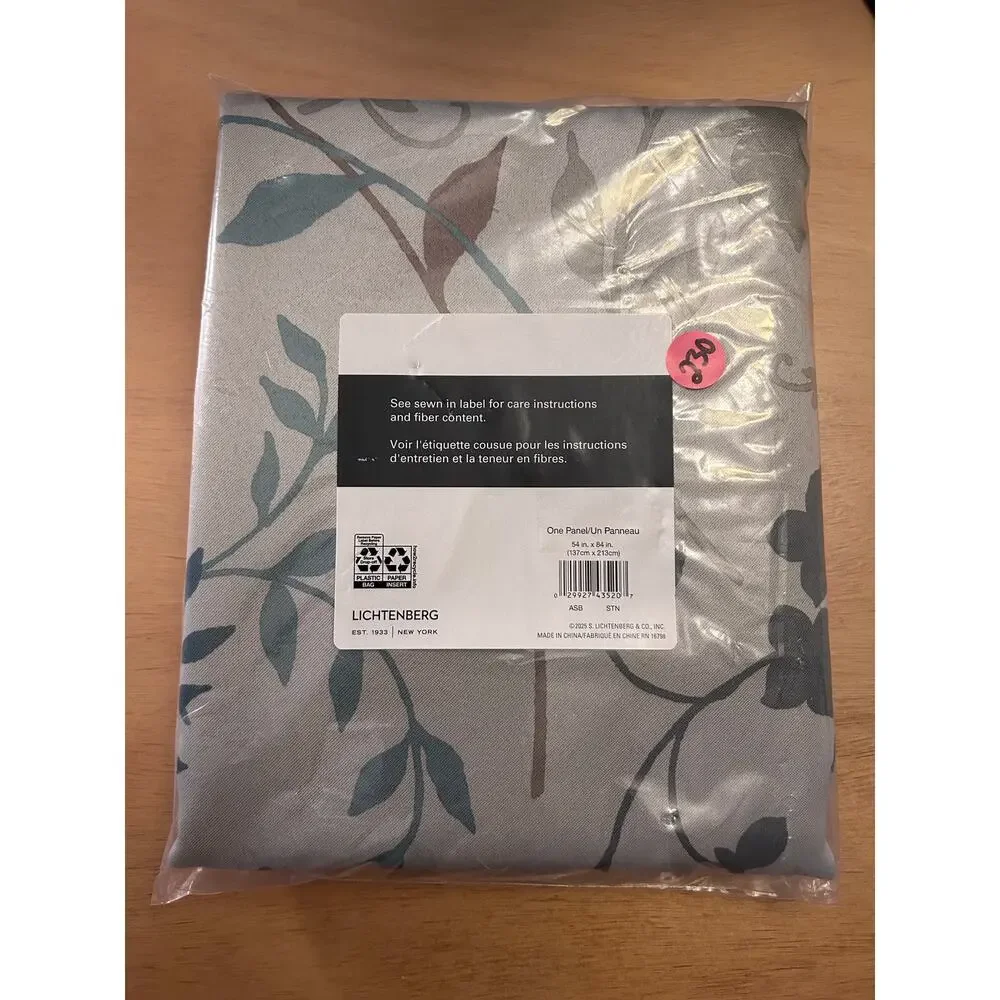 New Sun Zero Thermal Insulated Blackout Curtain Panel Gray Blue Tan 54 x 84